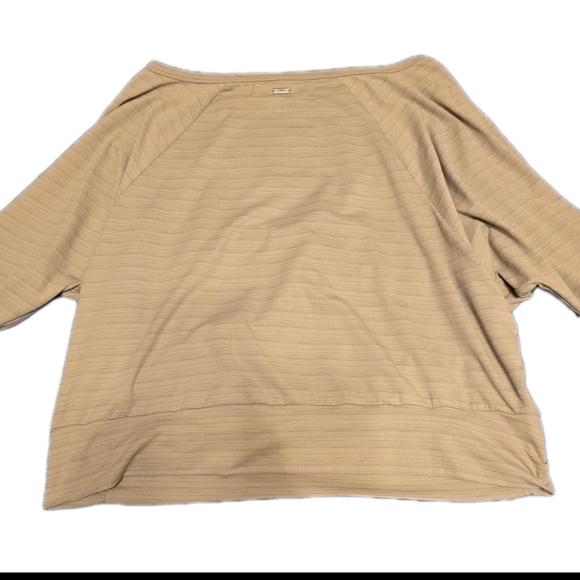 Prana Ribbed Off Shoulder Sweater Beige Women’s Large Long Sleeve Pullover - Picture 3 of 7